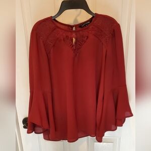 Red Sheer Blouse